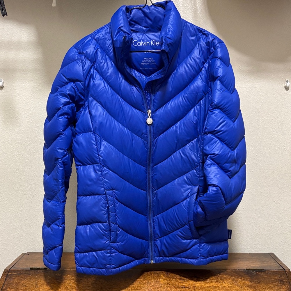 Calvin Klein Women’s Royal Blue Packable Down Puffer Jacket -S